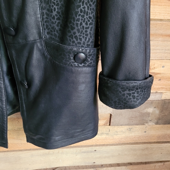 Rinzi International Collection Leather Jacket Skirt Set Sz 11 EU - Picture 3 of 8